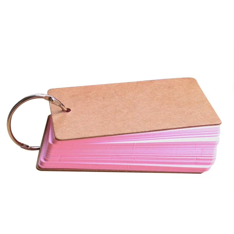 

Cute Kawaii Candy Color Blank Kraft Paper Memo Pads Portable Notepads Words Cards Kids Gift Stationery School Supplies Pink