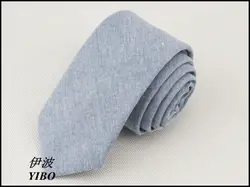 Бесплатная доставка, человек галстук/100% хлопок/светло-голубой цвет/хан издание стиль Чистый цвет галстук/Мужская мода узкий галстук