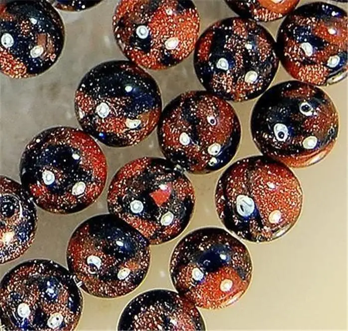 DD 10 мм Синий Коричневый Золотой песок камень Камень круглые бусины 15 &quot# @|beads at