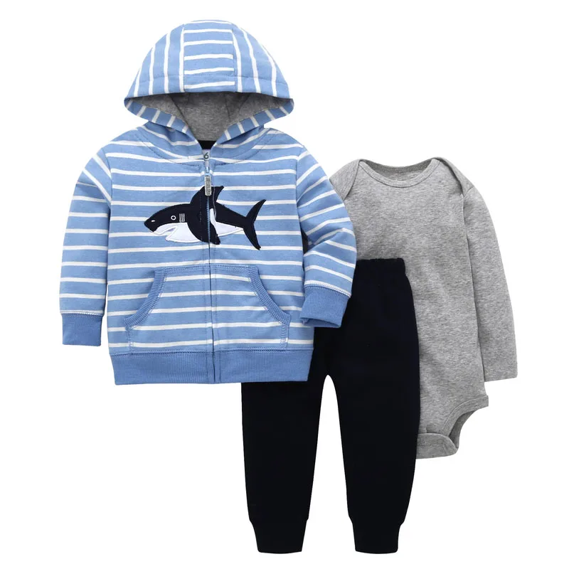 Бесплатная доставка для маленьких девочек набор комбинезончиков 3 шт. в упаковке с капюшоном верхняя одежда с длинными рукавами + боди с