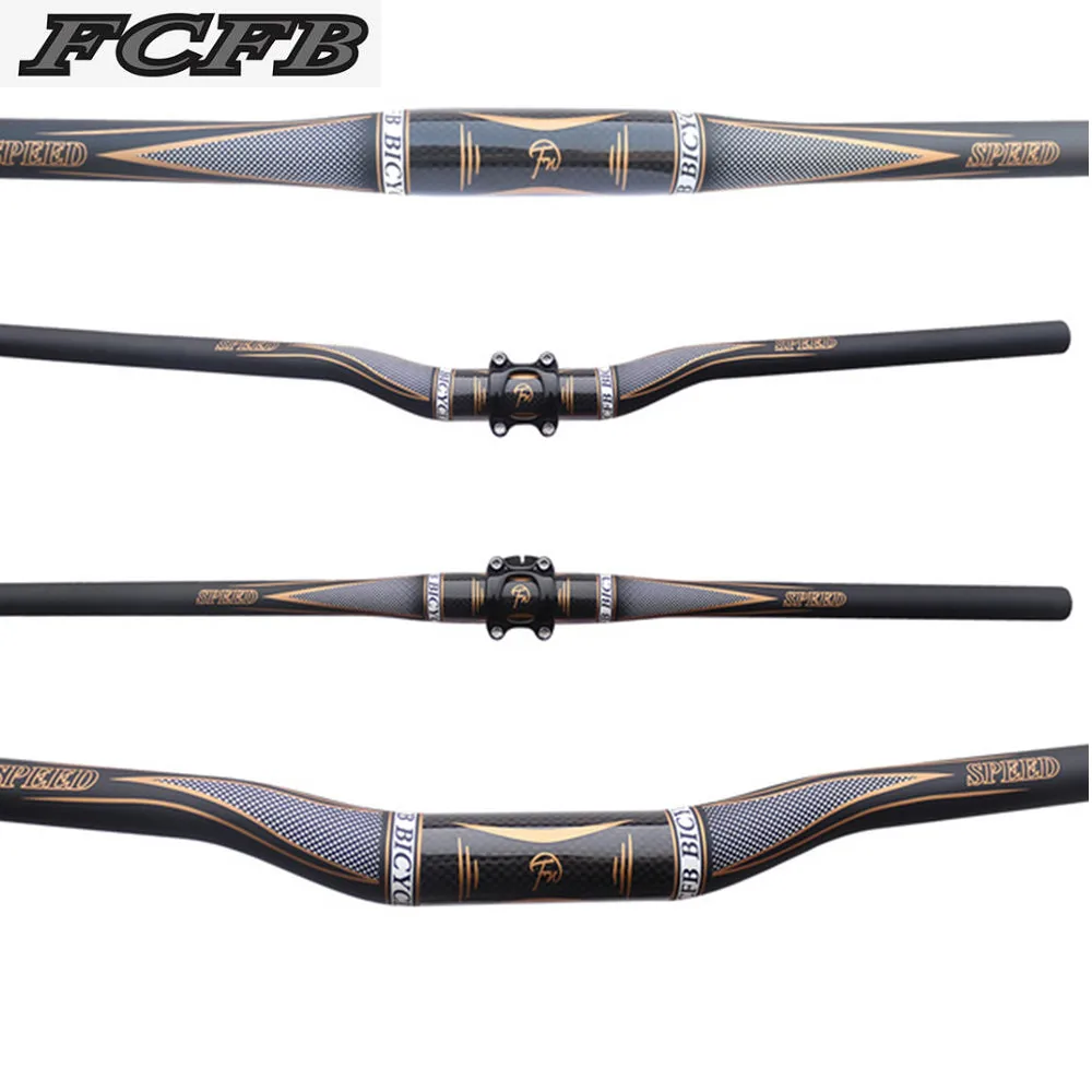 FCFB gold matt glossy Mountain Bike 3K+UD Carbon Bicycle Handlebar Flat Handle Bar Full Carbon Fiber MTB Handlebars 740/760 цена FCFB gold matt glossy Mountain Bike 3K+UD Carbon Bicycle Handlebar Flat Handle Bar Full Carbon Fiber MTB Handlebars 740/760 цены онлайн