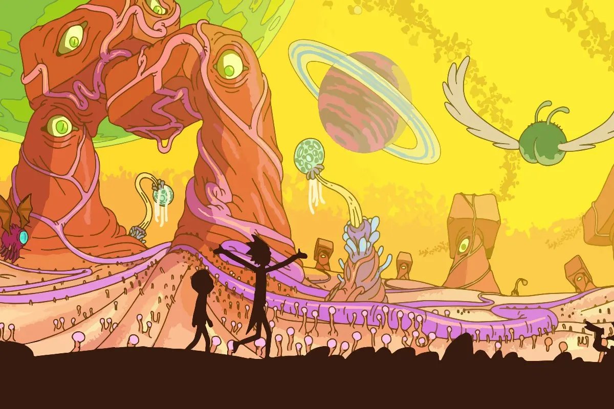 

canvas fabric poster custom Rick and Morty adult swim cartoon space animation planet PQR61 wall decor room decor home decoration