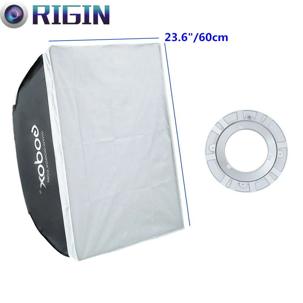 

Godox 60*60cm / 23.6" x 23.6" Speedlite Studio Strobe Flash Photo Reflective Square Softbox Diffuser BW60*60 For Bowens Mount