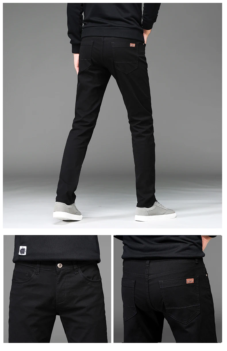 Vomint новый дизайн Повседневное Для мужчин Штаны хлопок тонкий брюки прямые брюки модные Бизнес Твердые Хаки Черные Брюки Для мужчин 29-46