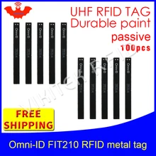 UHF RFID металлическая бирка omni-ID Fit210 915 m 868 mhz Alien H3 EPC 100 шт прочная краска длинные и тонкие пассивные RFID метки