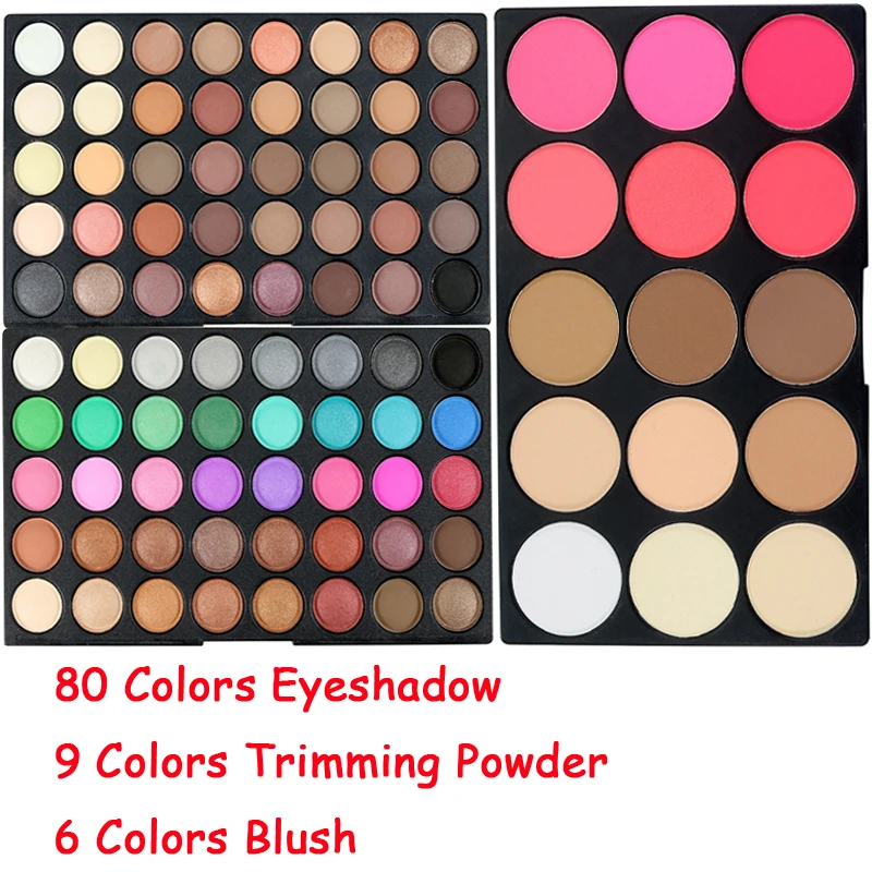 

Brand 80 Colors Waterproof Shimmer Eyeshadow Eyes Palette Nude Matte Powder Contour Blush Make Up Pallete Eye Shadow Sets