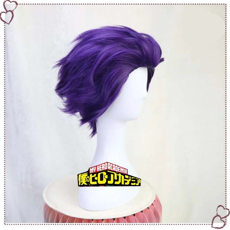 私僕なしヒーロー学界shinsou Hitoshiコスプレウィッグメンズスタイル紫髪のかつら衣装 Movie Tv Costumes Aliexpress