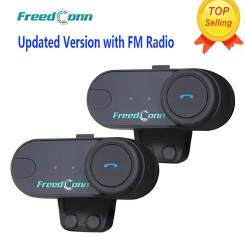 

Updated Version!!2pcs Original Freedcoon T-COMVB T-COMFM Bluetooth Motorcycle Helmet Intercom Headset with FM Radio