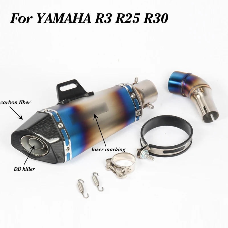 R3 Motorcycle Full System Exhaust Motorbike Laser Muffler Modified