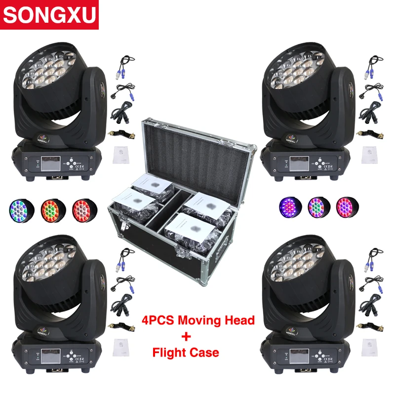 

SONGXU Flight case 19x15W RGBW 4in1 Washer Zoom Moving head Light DMX512 Moving Head spot wash professional /SX-MH1915A