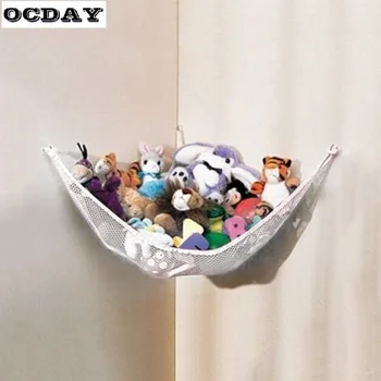 

OCDAY Kids Baby Doll Bath Tub Toy Storage Household Dirty Laundry Mesh Hanging Bag Basket Hammock Net for Stuffed Plush Toy Part