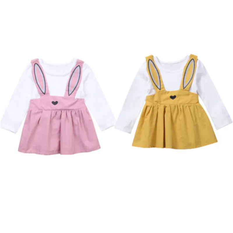 Платье для новорожденных девочек; вечерние платья с милым кроликом; комбинезон с длинными рукавами; платья-пачки; одежда