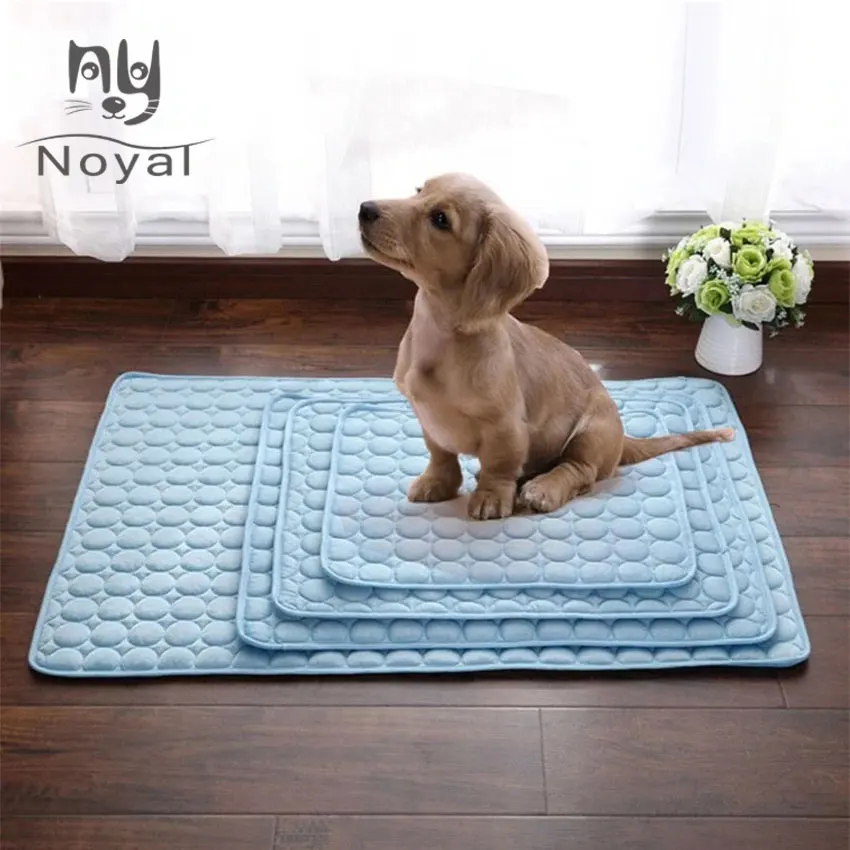 Pet Pad Summer Cooling Mat Dog Beds Mats Blue Pet Ice Pad Cool  Cold Silk Moisture-Proof  Cooler Mattress Cushion Puppy