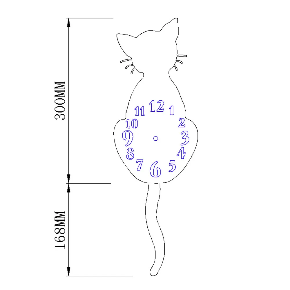 Креативный милый Кот настенные часы простой современный дизайн с виляющим забавным хвостом животные часы Акриловые кварцевые настенные часы домашний Декор# 5