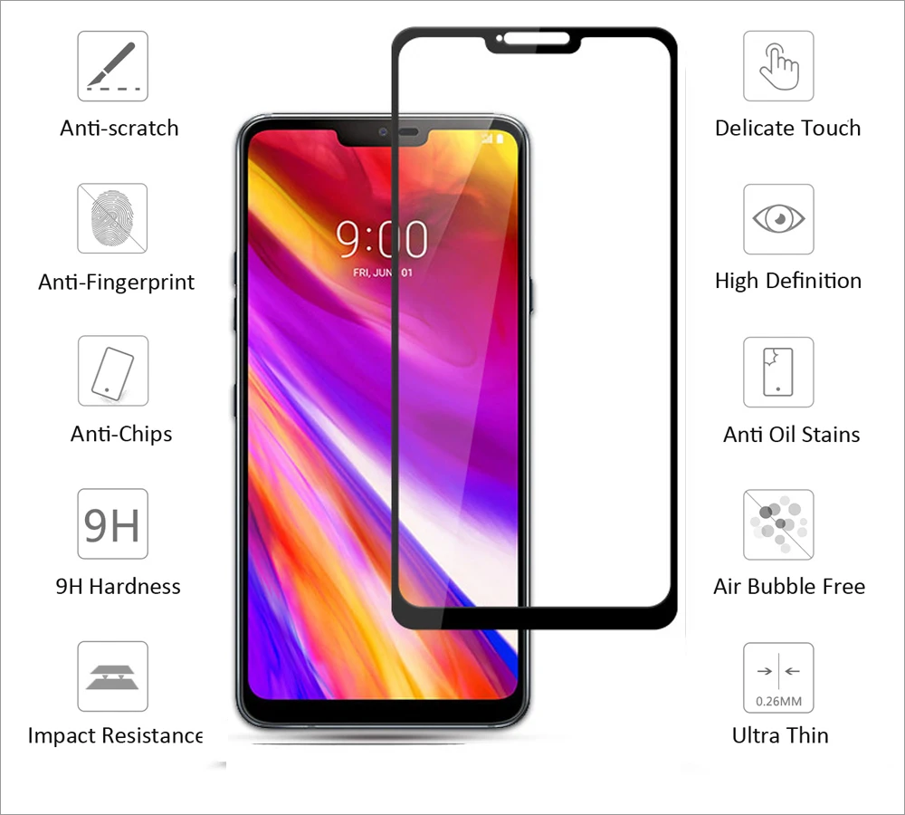 2.5D 9H Премиум Закаленное стекло для LG G7 Fit/G7 One/G7 ThinQ полное покрытие Защитная пленка для LG G7