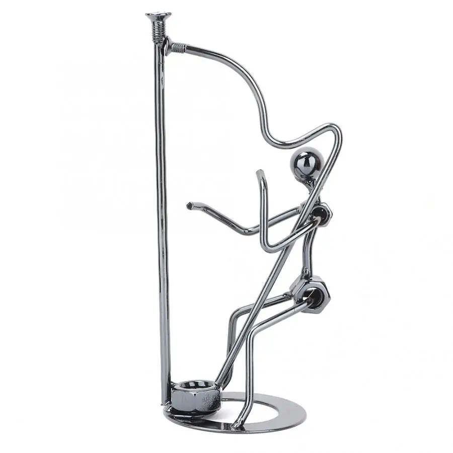 

Bathroom Paper Towel Holder Desktop Decoration Metal Musical Instrument Model Collection Harp Player Ornaments Craft Rack