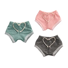 Модная повседневная хлопковая летняя одежда для новорожденных девочек, средняя талия сплошной шаровары, шорты 3 стиля, От 3 месяцев до 4 лет