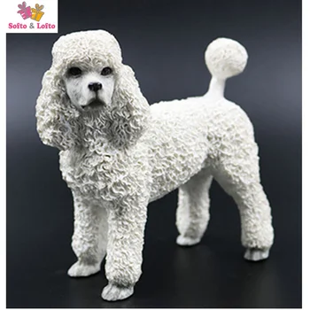 

Artificial resin French white poodle dog figure,car styling home room decoration collection article Christmas birthday gift toy