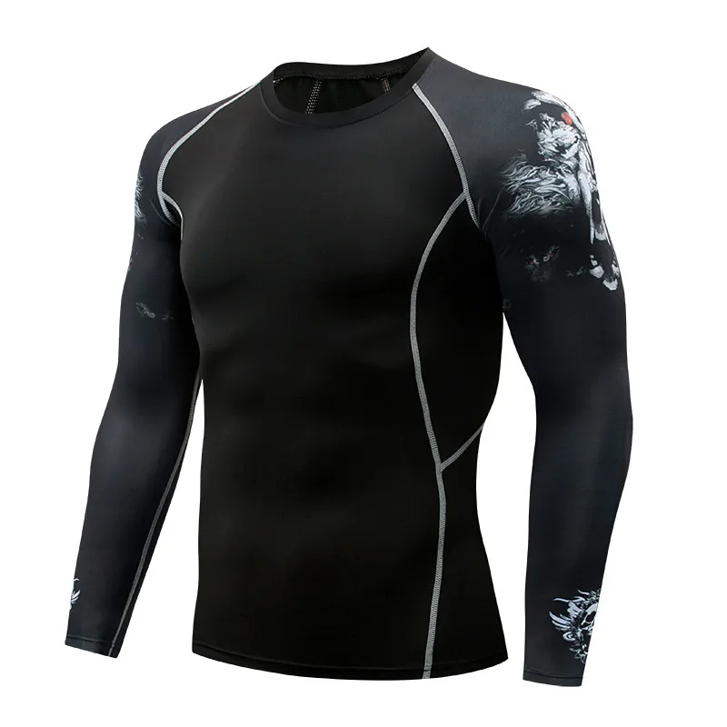 Новая быстросохнущая Мужская компрессионная рубашка для тренажерного зала Мужские штаны для велоспорта Demix Мужская и женская рашгард Спортивная одежда для велоспорта - Цвет: 96