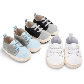 

Soft newborn baby baby boy girl first spring and autumn soft bottom solid color canvas shoes children's shoes