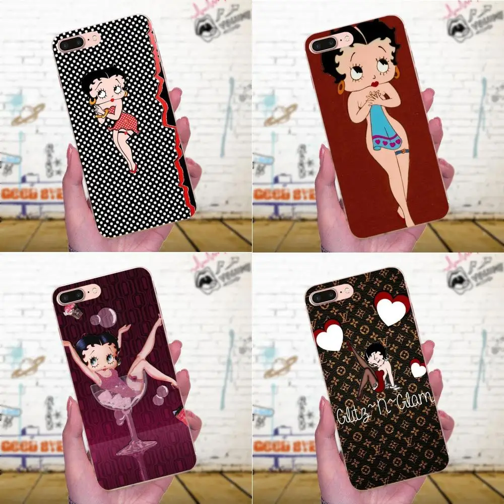 Betty Boop Милый Мягкий мобильный телефон для девочек Galaxy A3 A5 A7 On5 On7 2015 2016 2017 Grand Alpha G850