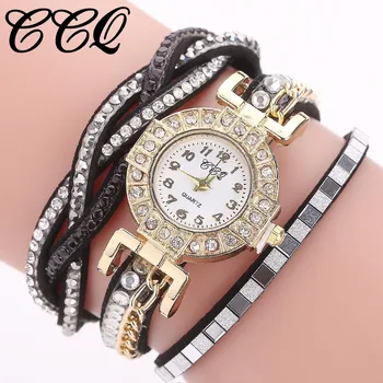 

CCQ Brand Fashion Women Rhinestone Bracelet Watch Luxury Ladies Quartz Watch Casual Women Wrist Watch Relogio Feminino Gift