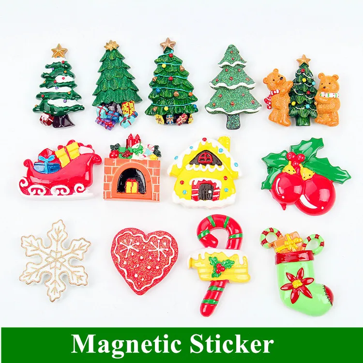 Рождественская елка подарок на год аксессуары для украшения дома на магните на холодильник, для заметок Стикеры на кухню Настенный декор магниты на холодильник
