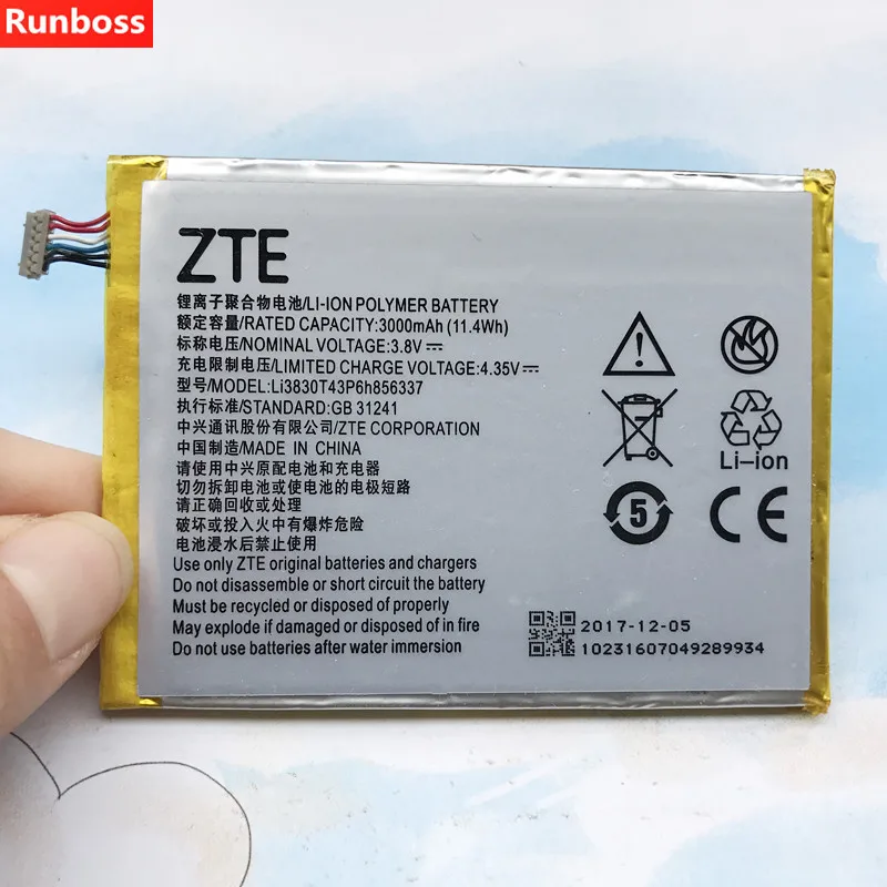

New Original High Quality 3000mAh Li3830T43P6h856337 Battery For ZTE V5 Pro N939ST N939SC N939SD Battery