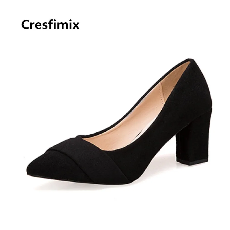 De Moda Dama b Alta Negro d Alto Casual Zapatos Tacón Calidad Cresfimix Mujeres A3417 Femmes Las Cuadrados Talons c Bombas Hauts A OxtqI