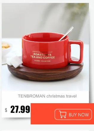 TENBROMAN рождественские путешествия керамические фарфоровые Волшебные кружки для кофе чашки чая с подстаканником и ложкой из нержавеющей стали 300 мл
