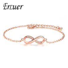 ERLUER 8 модный браслет Простой повседневный очаровательный браслет Медный ювелирный браслет для девочки вечерние или свадебные подарки