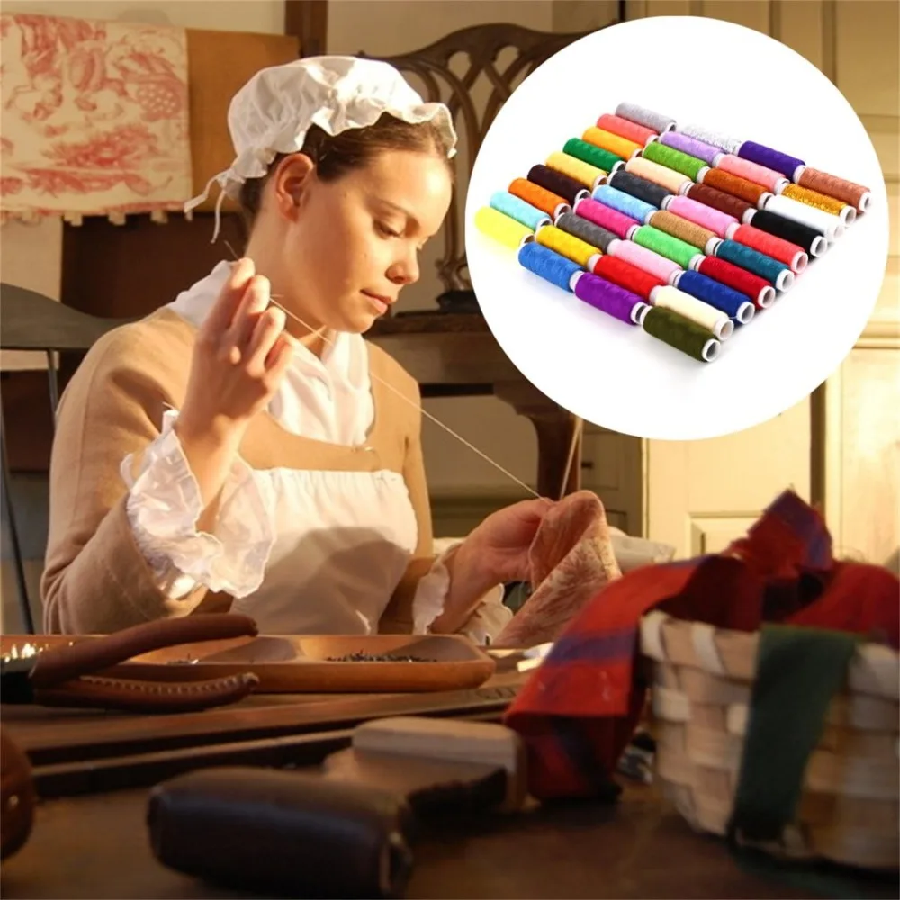39 Pcs 200 Yard Sewing Line Silk Art Embroidery Threads Cotton for Hand Machine Patchwork Mixed Colour | Дом и сад