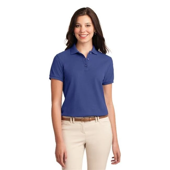 Port Authority L500 Ladies Silk Touch Polo T-Shirt Mediterranean Blue - Extra Small