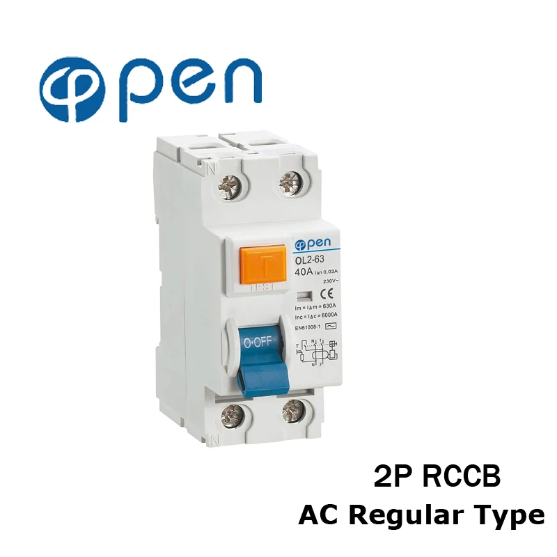 2 P 25A/40A/63A/80A/100A Тип AC остаточный ток выключателя RCCB OL2 63 серии для защиты от