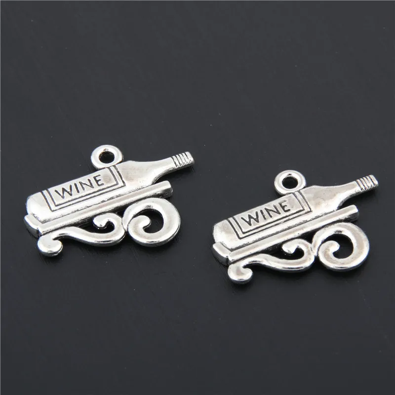 Buy 30pcs Diy Red Wine Charm Antique Silver Wine