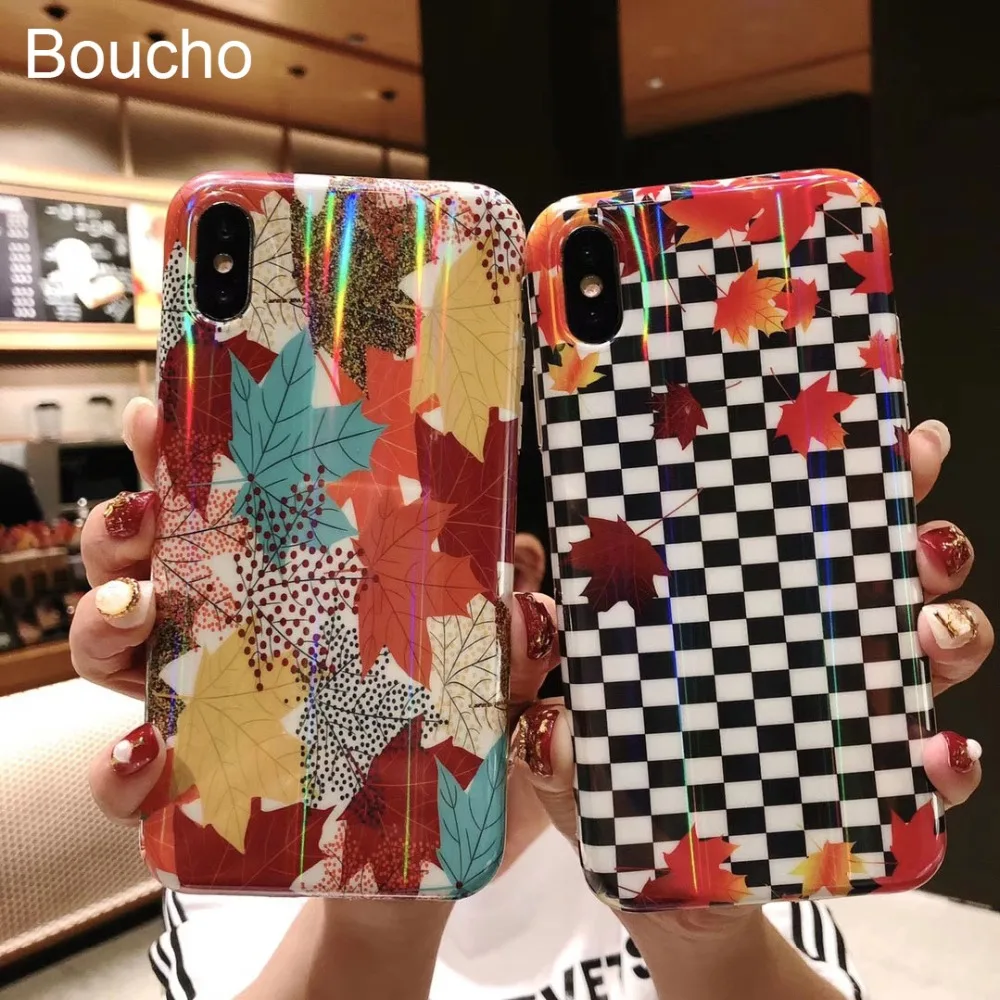 Цветной лазерный чехол Boucho для Apple iphone X XS MAX XR 6 6s 7 8 plus милый с изображением