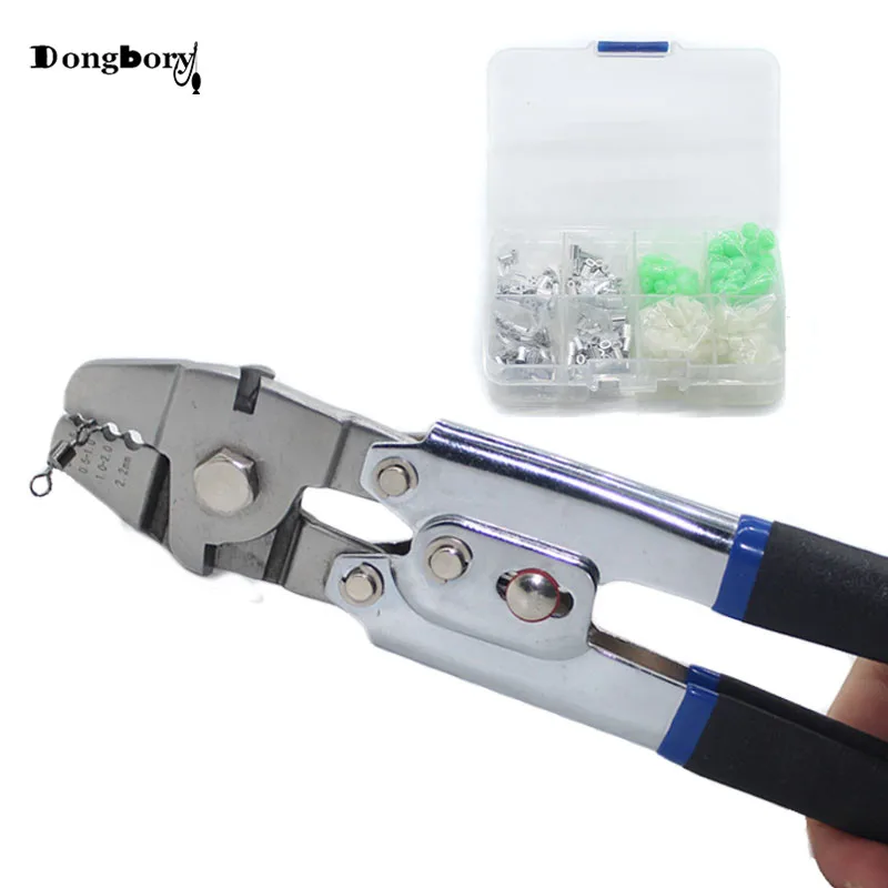 

Dongbory High Carbon Steel Fishing Pliers Wire Rope Swager Crimpers Sleeves Combo Set Heavy Duty Hand Crimp Wire Side Cutter