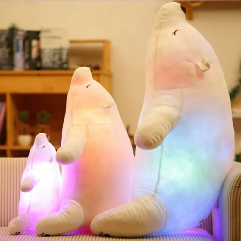 Красочный светодиодный фонарик, плюшевая игрушка, полярный медведь, светящаяся игрушка, светильник, Детская кукла, мягкая плюшевая подушка в виде животного, милый подарок для детей