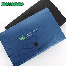 Бизнес Стиль цвет: черный, синий A6 папка-гармошка документ кошелек-органайзер сумка 13 Слои