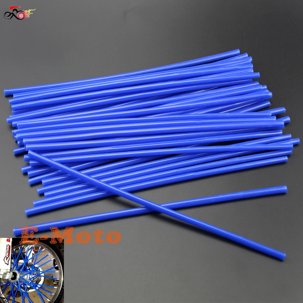 Universale Motocross Mx Enduro Dirt Bike Wheel Rim Spoke Sartie Skins Copertura Blu Nuovo E-Moto