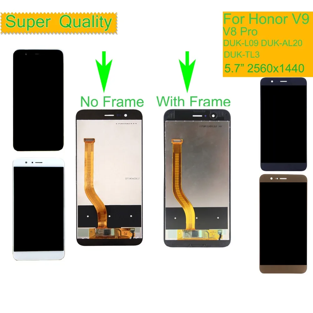 

10Pcs/lot LCD For HUAWEI Honor V9 LCD Display Touch Screen Digitizer with Frame For Honor V8 Pro DUK-L09 DUK-AL20 DUK-TL3 LCD