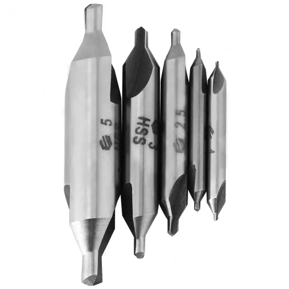 10pc/set 1mm 5mm Hss Center Drill Set 60 Degree Countersink Drill Set