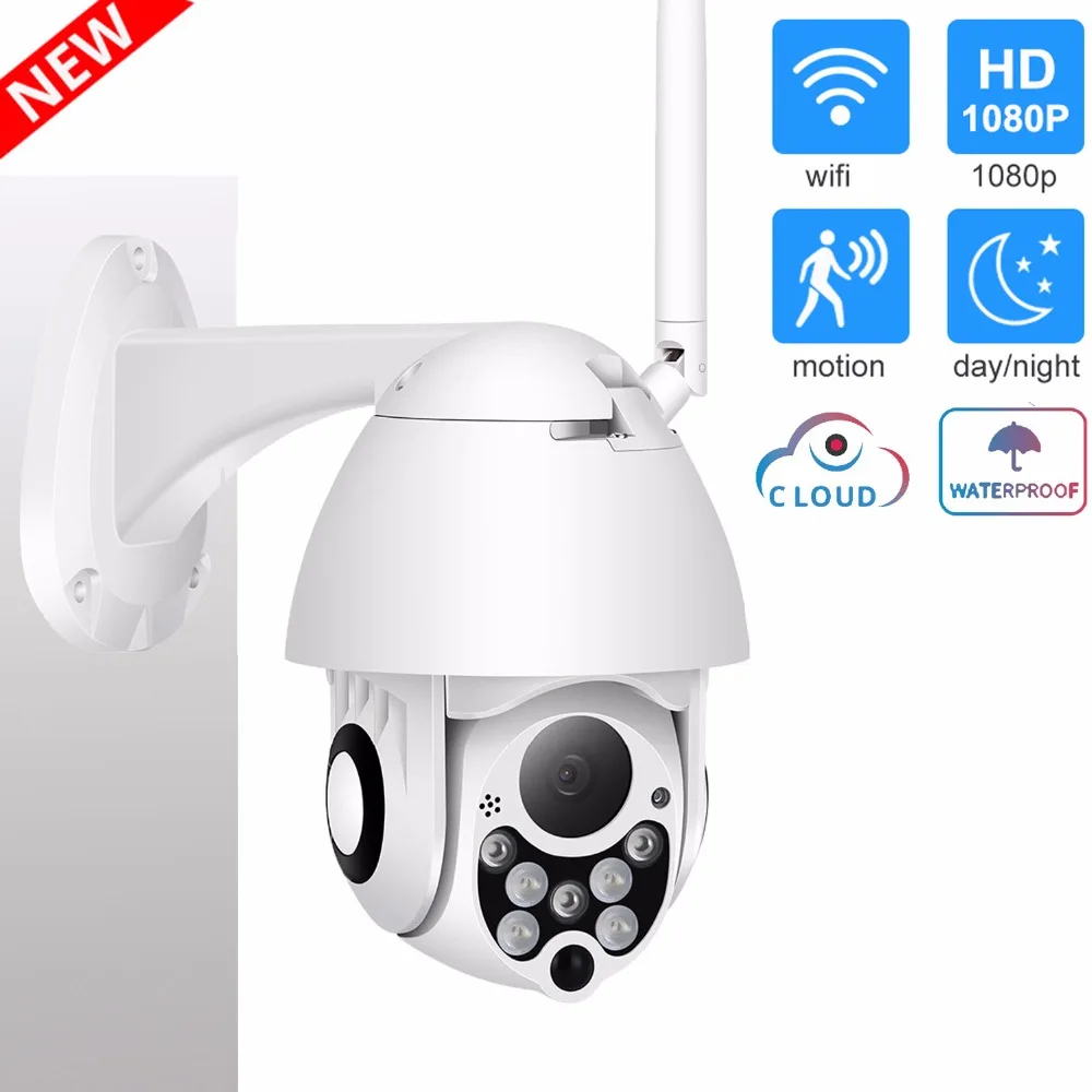 

1080P 2MP Wireless IP Camera Wifi Speed Dome PTZ Outdoor IP66 Onvif Two Way Audio IR CCTV Security Surveillance Camara exterior