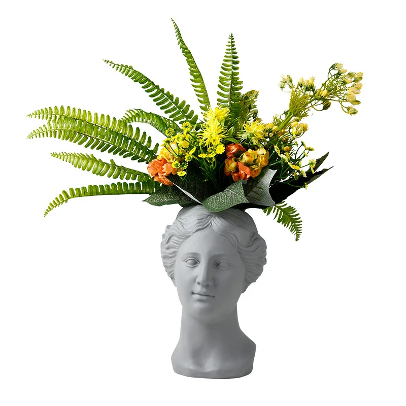 

Nordic Ceramic Human Face Vase Ornaments Creative Porcelain Venus FloHome Living Room Art Decor Flower Vase Desktop Crafts Gifts