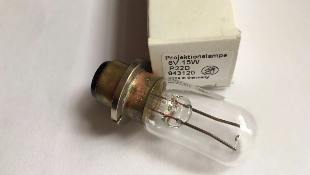 

2PCS Projektionslampe 6v15w P22D 843120 Made in Germany DHL FREE SHIPPING