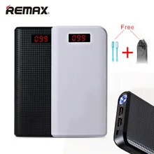 Remax 30000 мАч Мощность Bank Dual USB LED 18650 Портативный 20000 мАч Запасные Аккумуляторы для телефонов внешний Батарея Зарядное устройство для iPhone 7 державой Banque