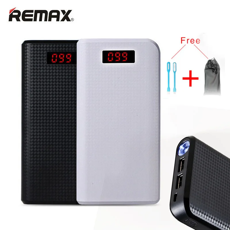 Remax 30000mah Powerbank Dual USB LED 18650 Portable 20000mah Power Bank External Battery Charger for Iphone 7 Xiaomi Poverbank