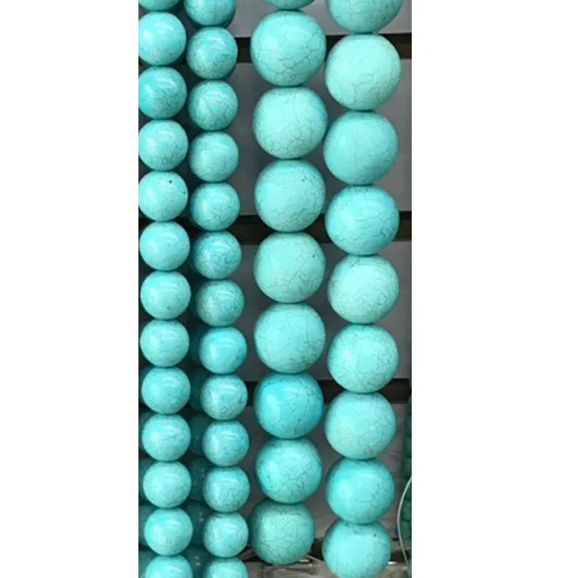 

White Blue 30MM Turquoises Stone Bead Fashion Newest Plus Size Big Size Round Natural Turquoises Beads for DIY Jewelry Making