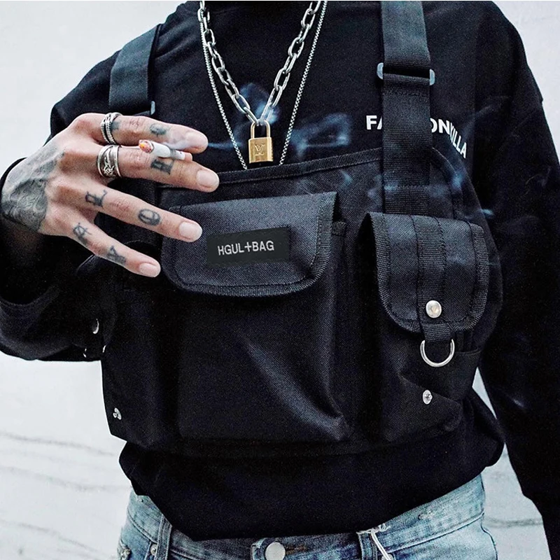 

2019 Hot Kanye Chest Rig Hip Hop Streetwear Functional package Military Tactical Chest Bag Cross Waist Soulder Bag Kanye West