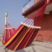 Радуга Открытый отдых двойной 2 человека гамак из холста Сверхлегкий Кемпинг гамак